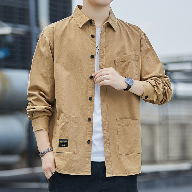 Áo Khoác Nam Chất Liệu Vải Bông Dài Tay Hàng Mùa Xuân Thu Đông Phong Cách Trẻ Trung