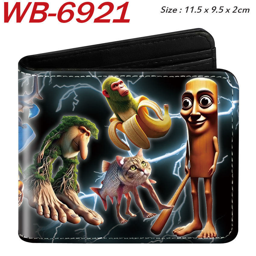 Classic of Mountains and Seas Wooden Stick Man Italian Brainrot Fashion Trend Coin Purse Student Pu Leather 80% off Wallet