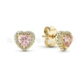 Gold pink earrings