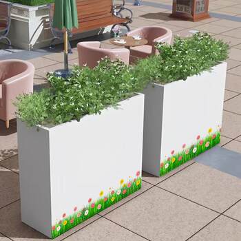 Flower Box Outdoor Combination Flower Pond Municipal Tree Box Rectangular Flower Groove Finished Flower Rack Iron Flower Beds Flower Groove