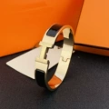 Size 19 wide version 12mm rose gold + black bracelet with logo h