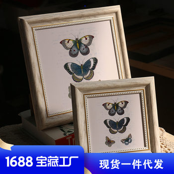 American-style photo frame retro picture frame photo frame square 6 inch 10 inch photo frame children's creative photo frame table