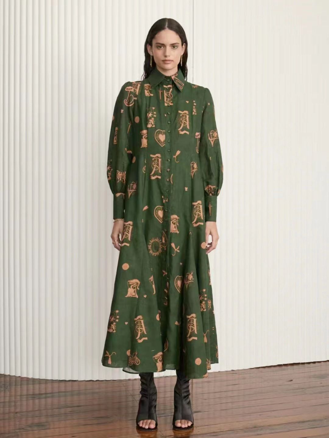 (Mới) Mã K7478 Giá 1710K: Váy Đầm Liền Thân Nữ Gutdo Dài Tay Hàng Mùa Xuân Thu Đông Phong Cách Âu Mỹ Họa Tiết Hoa Kín Cổ Thời Trang Nữ Chất Liệu G05 Sản Phẩm Mới, (Miễn Phí Vận Chuyển Toàn Quốc).