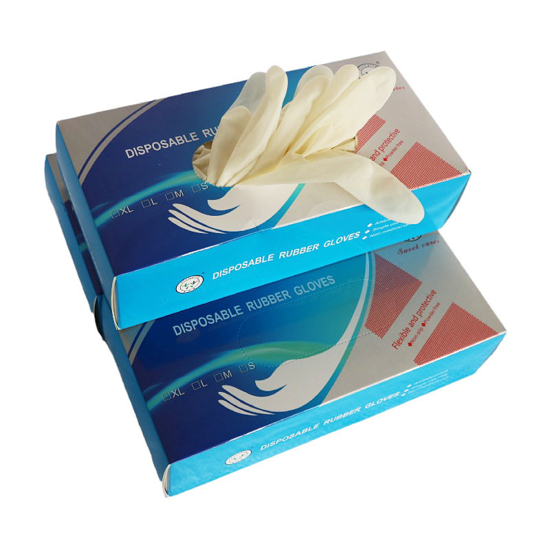 Long-term supply of disposable thickened latex gloves 9 inch disposable latex powder-free inspection rubber Labor gloves