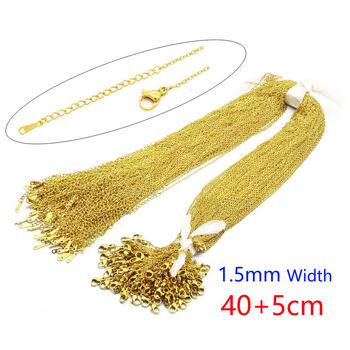 18k color bright gold stainless steel o-chain necklace female titanium steel base plain chain flat cross chain pendant necklace jewelry