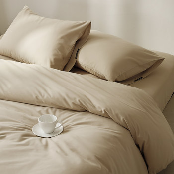 100S Thickeneded Brushed Classy Long-Staple Cotton Pure Cotton Winter Bedding Four-Piece Set Warm Pure Cotton Pure Color