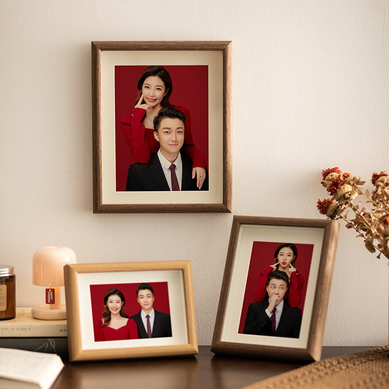 Wooden 6inch Photo Frames, Empty Frames for Wedding Photos, Hollow Wall-Mounted Photo Frames, Display Stands, Dried Flower Specimen Frames, Cardboard Picture Frames