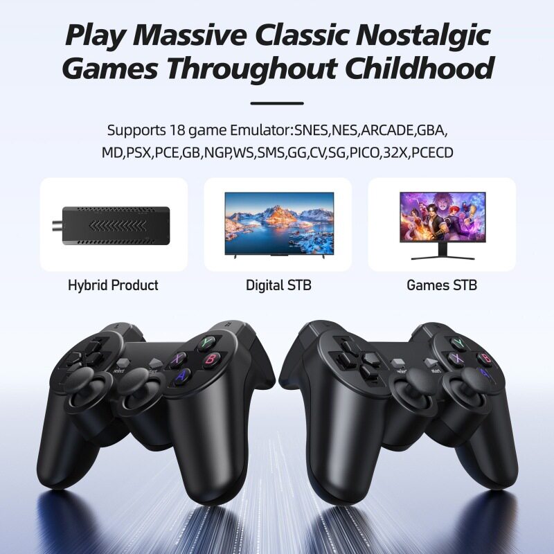 Cross-Border Isdb-T/Dvb-T2 Game Console Tv Set-Top Box 4K Dual System Android Wireless Two-Player