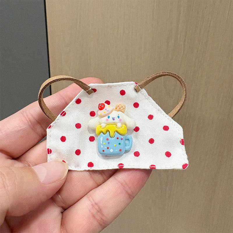 可爱迷你帆布包毛绒玩偶格子包西高地公仔扭棒小狗配饰格子裙娃衣