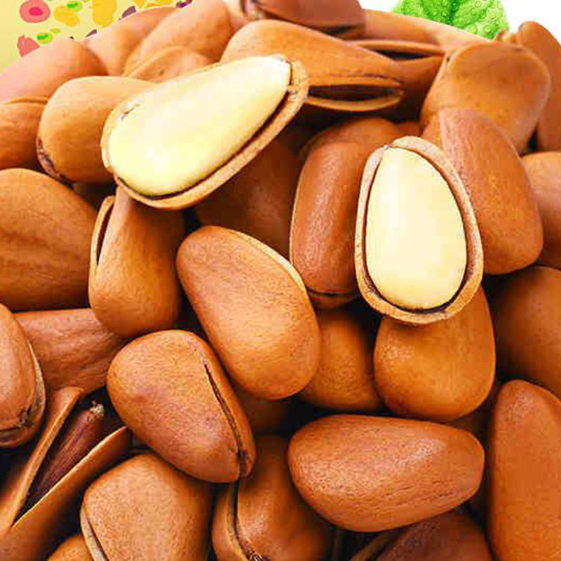 Wholesale of Whole Boxes of Northeastern Large Pine Nuts with Open Shells, Extra Large Kernels, Bulk Nuts, Snacks