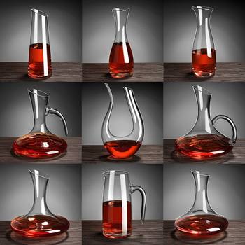 High-End Large Decanter with Handle, Red Wine Decanter, Commercial Glass Wine Dispenser, Household Decanter, Large-Capacity Wine Dispenser