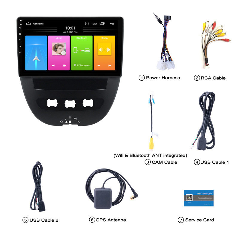 Cross-border goods for Peugeot 107 Citroen C1 Toyota AYGO large screen Android GPS navigator
