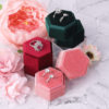 Cross-Border Hexagonal Jewelry Box, Flannel Ring Box, Earring Box, Proposal Ring Box, Jewelry Box with a High-End Feel