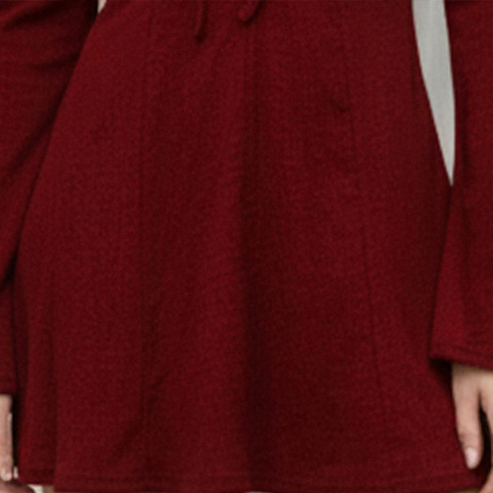 Vintage Red V Neck Tie Waist Slim Fit Long Sleeve Dress Bell Sleeves Retro Style Perfect for Parties Wholesale