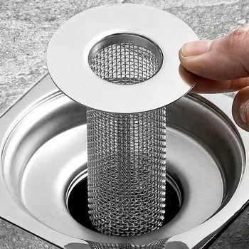304 Stainless Steel Floor Drain Mesh Basin Drain Bathroom Washbasin Anti-Blocking Filter E18