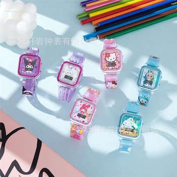 Upgraded Popular Cartoon Music Sanrio Luminous Led Digital Watch Student Party Boys and Girls Digital Wrist Watch