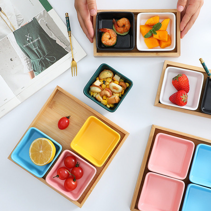 Creative Ceramic Snack Dish Restaurant ktv Dried Fruit Snack Dish Dish Household Seasoning Dish Hot Pot Seasoning Dish