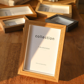 Three-Dimensional Hollow solid wood photo frame decoration 6-inch 7-inch 8-inch photo frame decoration plus wash printing photo frame photo frame photo frame