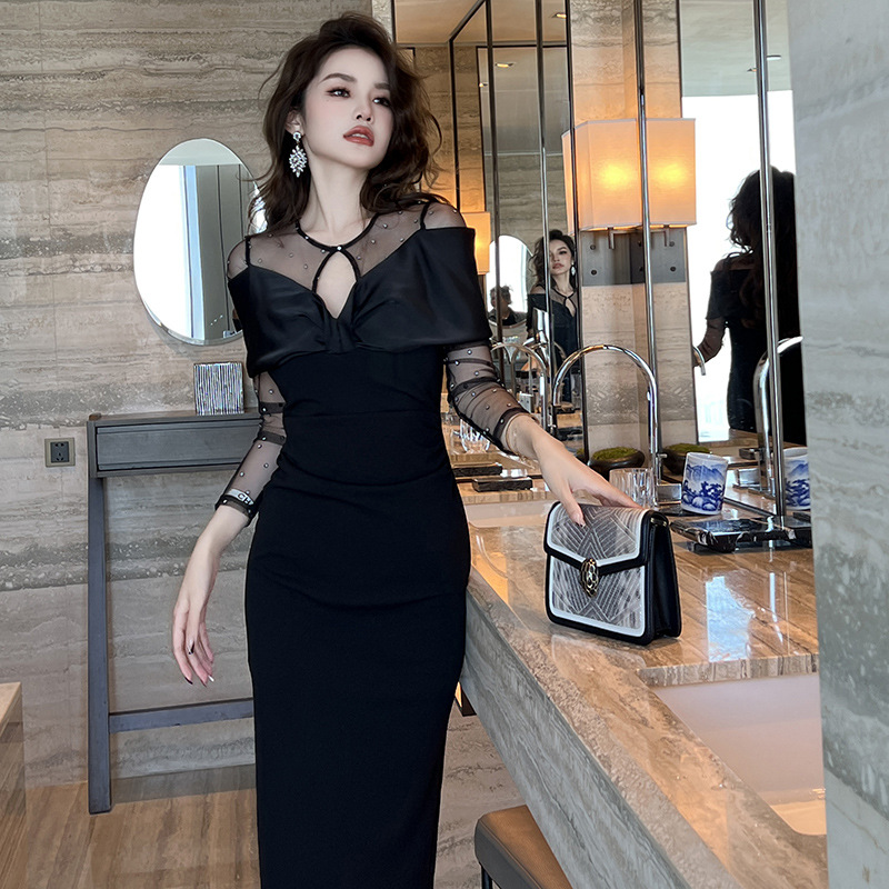 (Mới) Mã G1542 Giá 1050K: Váy Đầm Liền Thân Dáng Dài Nữ Chdc Dáng Ôm Body Gợi Cảm Sexy Hàng Mùa Xuân Thu Đông Thời Trang Nữ Chất Liệu G03 Sản Phẩm Mới, (Miễn Phí Vận Chuyển Toàn Quốc).