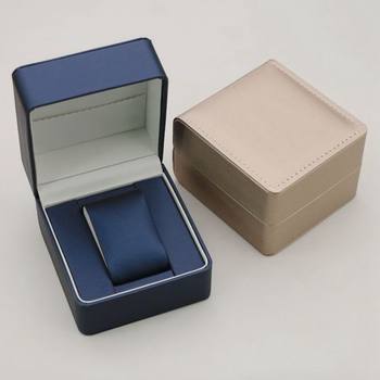 Brushed Pattern Rounded Corner Watch Box with Flip Cover Watch Packaging Box Single Men's Watch Storage Collection Display Hand