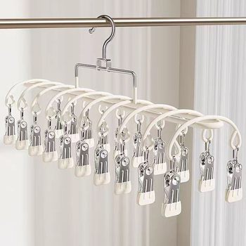 20-Clip Sock Drying Rack Stainless Steel Multi-Clip Household Balcony Drying Rack for Underwear Multifunctional Tool
