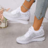 Cross-Border Rhinestone Lace-Up Women's Casual Shoes Low-Top Sports Fashion Style Foreign Trade Wholesale Daily Commuting Suitable for Comfort