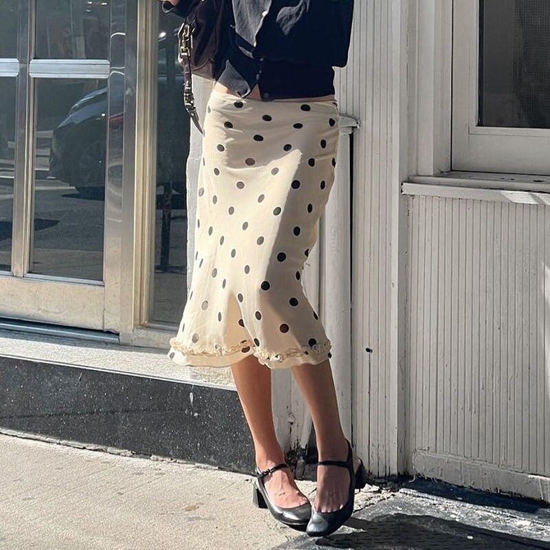Womens Polka Dot Bodycon Skirt American Style Fresh and Minimalist Design Summer Fashion Wholesale Available