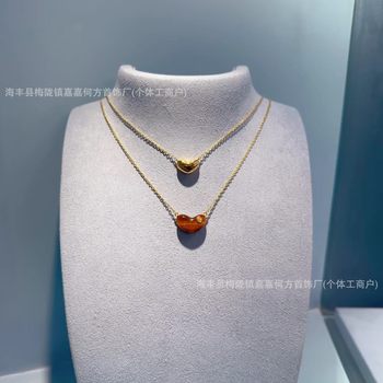 [New Product] Hefang Sweetheart Bean Necklace Clavicle Chain Light Luxury Elegant Fun Personalized Original Birthday Gift