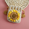 Sweet sunflower hand-woven mini drawstring bag snow five wool crocheted earphone case sunflower coin purse