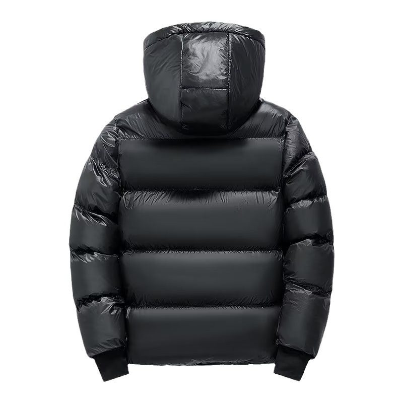 New national standard 90 white duck down black gold high-end down jacket thickened warm hooded cotton-padded jacket for men
