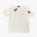 White with red label