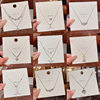 South Korea new light luxury niche titanium steel necklace women's advanced design zircon bow clavicle chain necklace wholesale