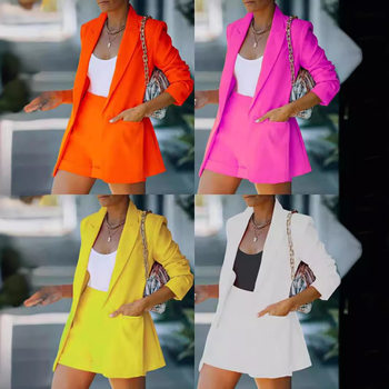 2025Wish European and American Cross-Border Tops, Shorts, Suits, Sexy Elegant Women's Fashionable Casual Lapel Cardigans