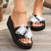 Cross-Border Large Size Export Slippers Women's Shoes 2025 Summer Outer Wear Non-Slip Thick-Soled Wedge Heel Ethnic Style Beach Sandals