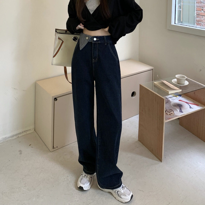 Womens Vintage Loose Fit Straight Leg Jeans Spring Korean Style Slimming Versatile Casual Wear Wholesale