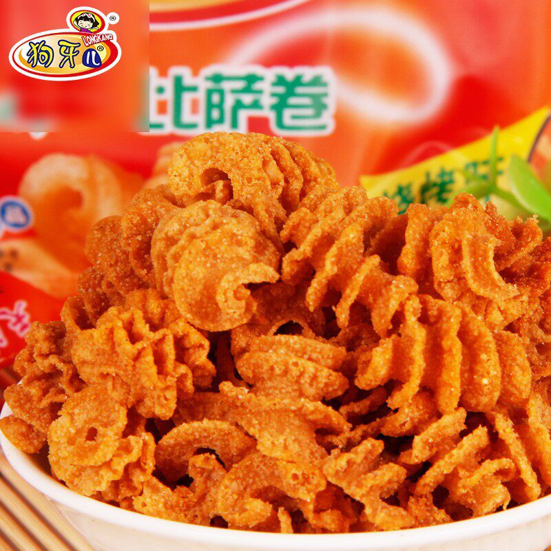 Dog Tooth Pizza Roll Bbq Flavor 8090S Childhood Nostalgic Snack from the Canteen 30 Bags/Medium Pack Others