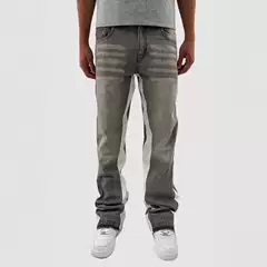 Cross-Border American-Style New Trendy Brand Casual Washed Loose Hip-Hop Straight-Leg Pants Vintage Patchwork Jeans for Men