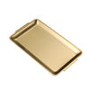 Korean-Style 304 Stainless Steel Rectangular Tray Thickened Commercial Gold Barbecue Plate Grill Plate Flat Dish Plate