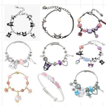 Cross-Border Japanese Style Anime Sanrio Hello Kitty Coolomi Panojora Beaded DIY Bracelet Jewelry Wholesale