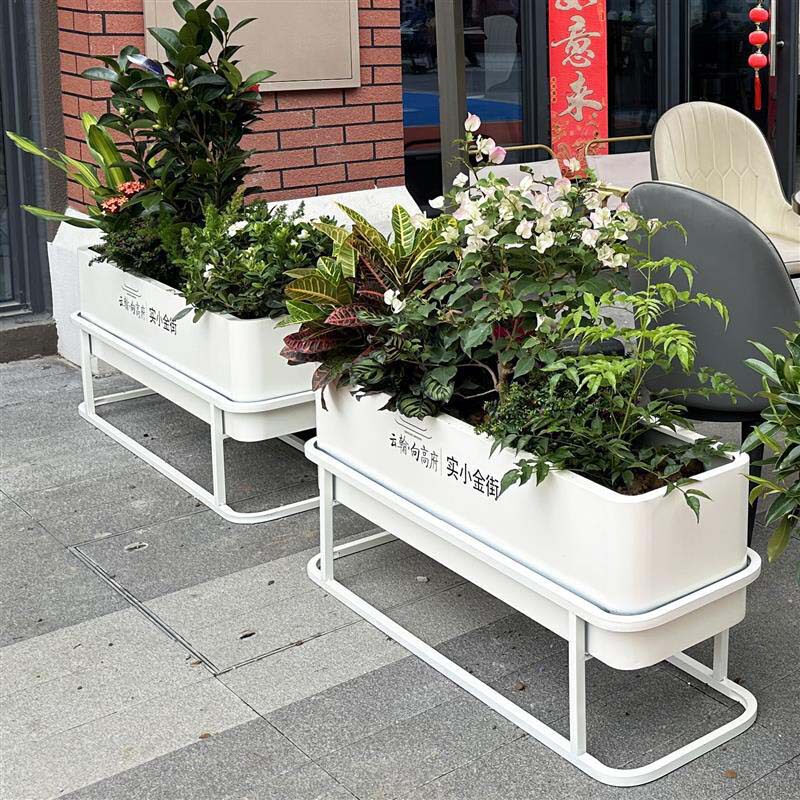 Urban Road Landscape Isolation Flower Bed Flower Pot Iron Art Stainless Steel Landscape Tree Bed Movable Modular Outdoor Flower Box