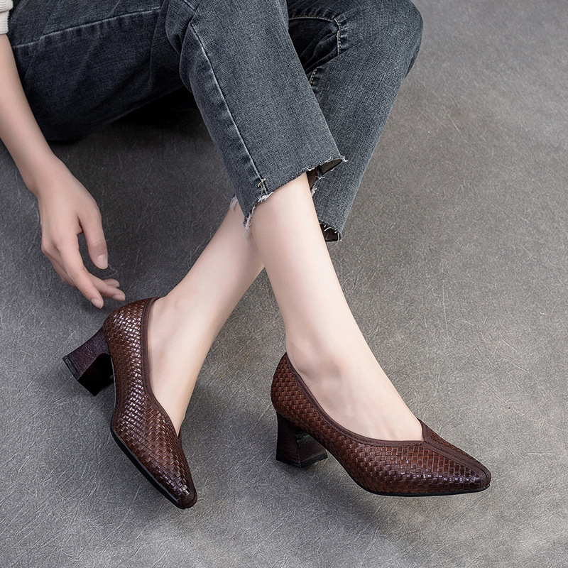 Giày Cao Gót Nữ Hàng Mùa Xuân Thu Đông Phục Cổ Cổ Điển