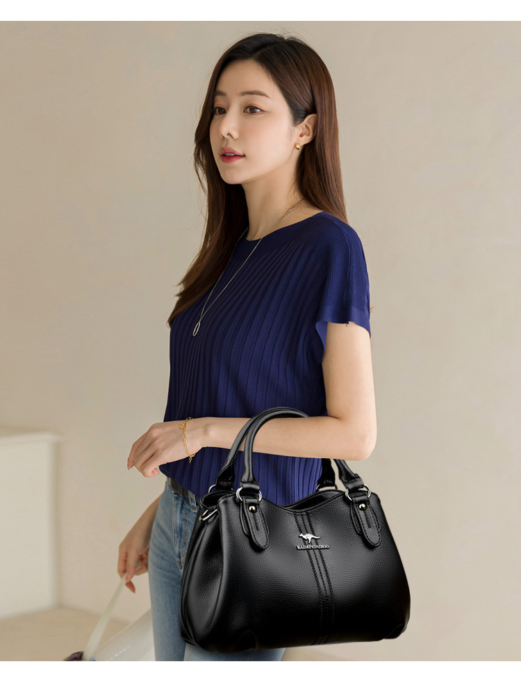 Túi xách nữ đeo chéo đa năng vân da lì cỡ nhỏ phong cách thanh lịch — Màu đen, Màu đỏ, Màu tím, Màu vàng