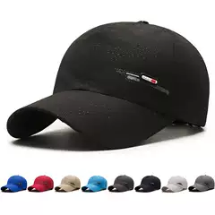 Summer small leather standard quick drying baseball cap, outdoor sports running duckbill cap, fashionable trend, simple sun hat, cross-border