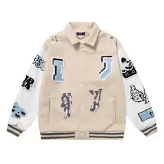 High Ceiling Donkey Bugs Bunny Towel Embroidered Wool Stitching Leather Men's and Women's Baseball Suit Jacket Coat