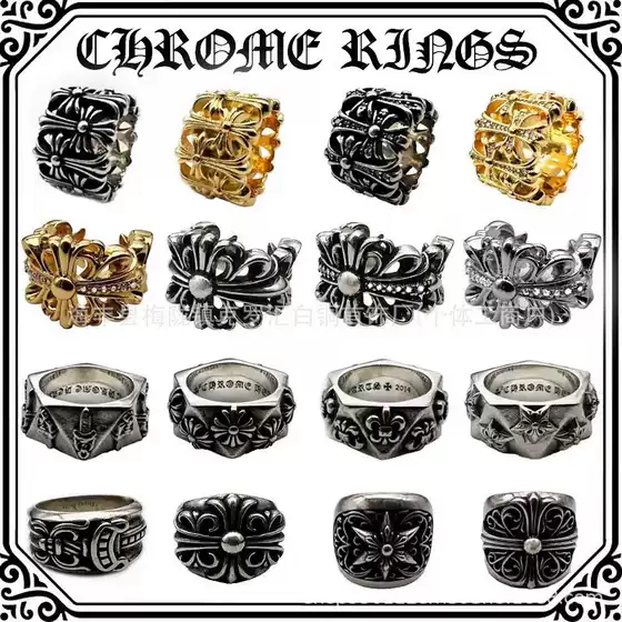 CH Trending Cross Crucifix Ring 925 Sterling Silver Men's Thai Silver Vintage Large Size Ring Wholesale