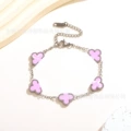 Silver Bracelet [Light Floral Pink]