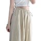 Pregnant Women's Drawstring Yamamoto Pants Summer Thin Brocade Cotton Pants Breathable Straight Leg Pants Wide Leg Pants for Outer Wear