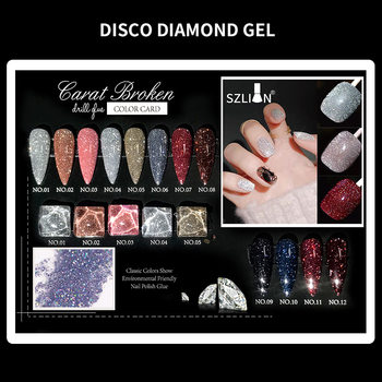 Broken Drill Glue Nail Oil Glue Net Red Super Flash Colorful Flash Drill Glue Extension Glue Nail Art Shop Special Yanling Glue Nail Art