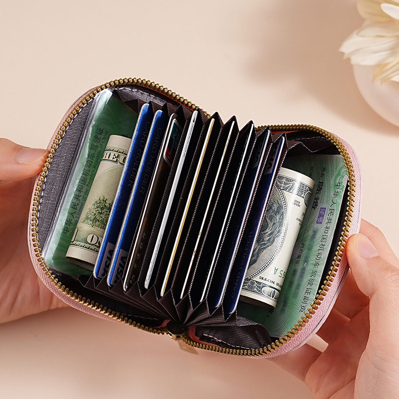 Fashionable small fresh shell semicircle organ card holder female multi-card large capacity card holder credit card storage bag