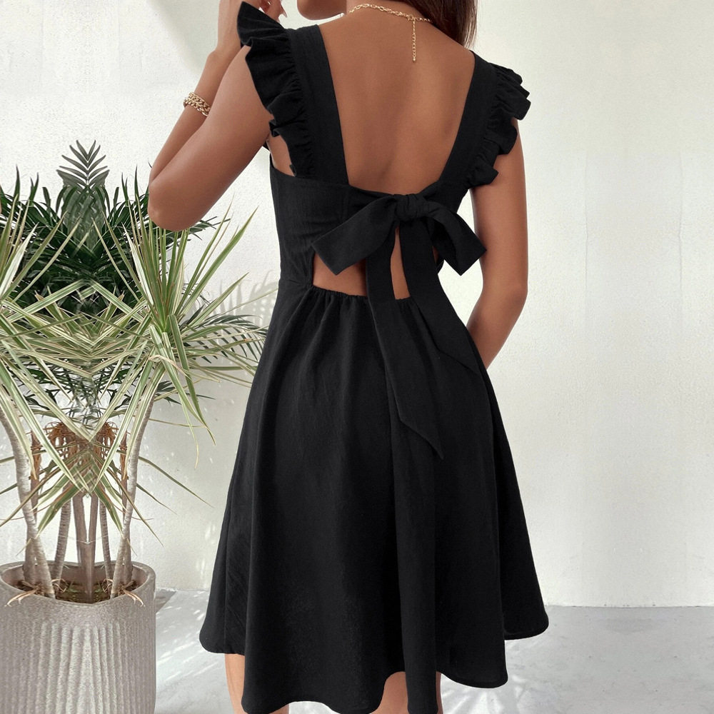 Floral Print A Line Dress Sweet Sleeveless Design Ideal for Vacation or Beach Wholesale Available